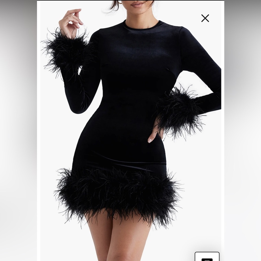House of CB Black Lavinia Long Sleeve Bodycon Dress
